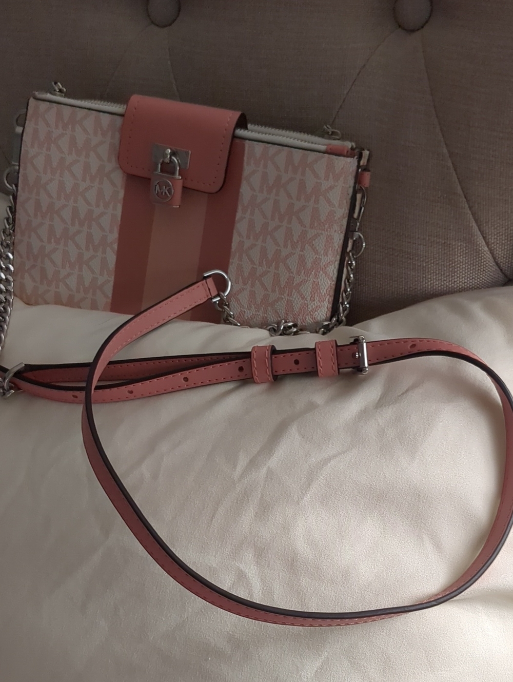 Michael Kors Pink Logo Crossbody Bag